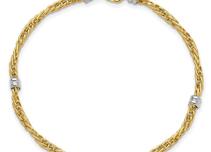 14K Two-tone Polished Fancy Beaded 5-Station 7. Necklace