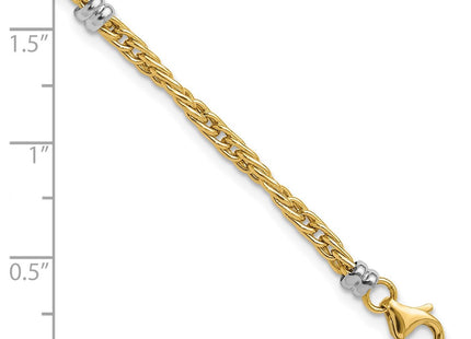 14K Two-tone Polished Fancy Beaded 5-Station 7. Necklace