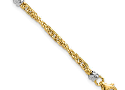 14K Two-tone Polished Fancy Beaded 5-Station 7. Necklace
