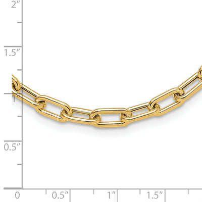 14K Polished Fancy Oval Cable Link Toggle Necklace