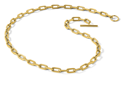 14K Polished Fancy Oval Cable Link 7. Toggle Necklace