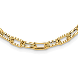 14K Polished Fancy Oval Link Toggle Necklace (Style SF2970-18)