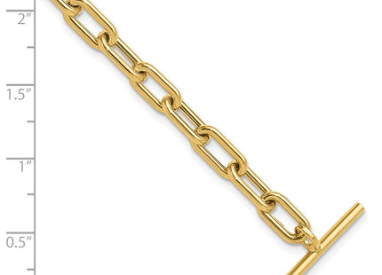 14K Polished Fancy Oval Cable Link 7. Toggle Necklace