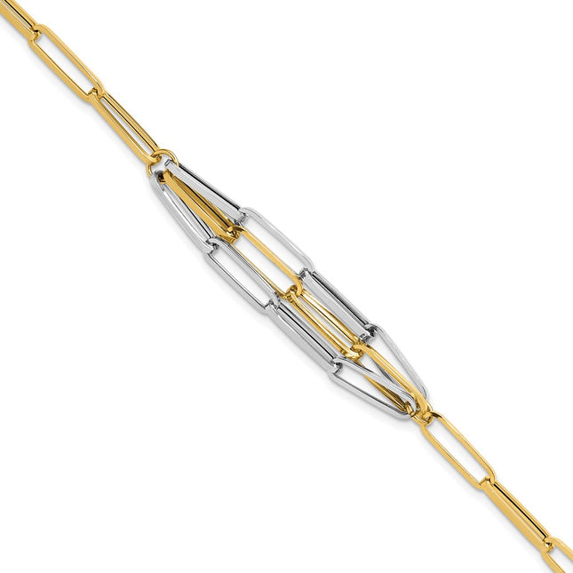 14k Two-tone Bracelets Style SF2973 - Classique Jewelry Inc.