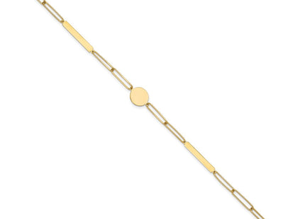 14K Polished Paperclip Link with Circle and Bars 8. Necklace