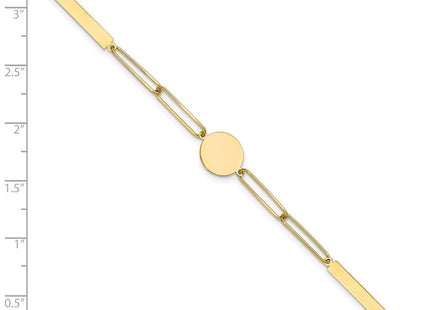 14K Polished Paperclip Link with Circle and Bars 8. Necklace