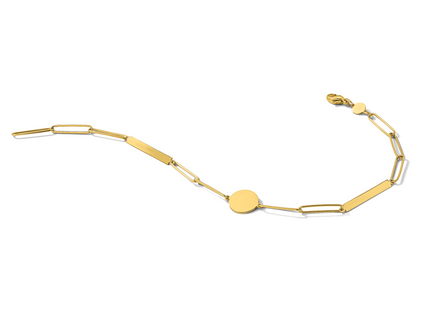 14K Polished Paperclip Link with Circle and Bars 8. Bracelet