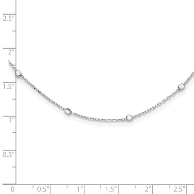 14K White Gold Polished Cube Stations, 18 x 2.35mm