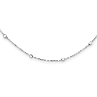 14K White Gold Polished Cube Stations, 18 x 2.35mm