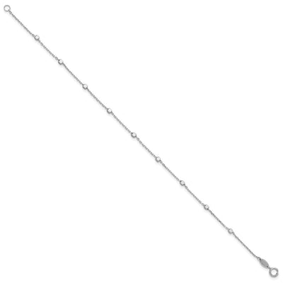 14K White Gold Polished Cube Stations, 18 x 2.35mm