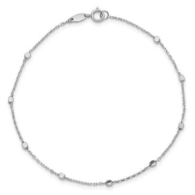 14K White Gold Polished Cube Stations, 18 x 2.35mm