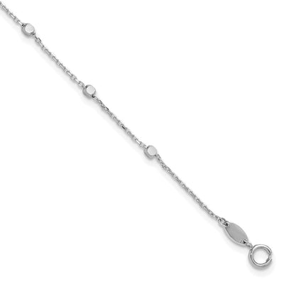 14K White Gold Polished Cube Stations, 18 x 2.35mm