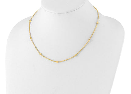 14k Mirror Beads and Diamond-cut Rope Chain 7-Station Necklace (Style SF2976-18)