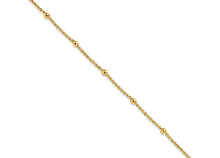 14k Mirror Beads and Diamond-cut Rope Chain 5-Station 7. Necklace