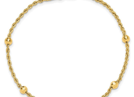 14k Mirror Beads and Diamond-cut Rope Chain 5-Station 7. Necklace