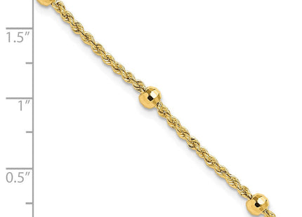 14k Mirror Beads and Diamond-cut Rope Chain 5-Station 7. Necklace