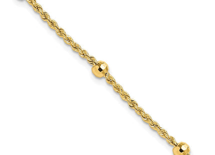 14k Mirror Beads and Diamond-cut Rope Chain 5-Station 7. Necklace