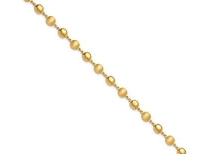 14K Polished and Satin Puffed Circles
