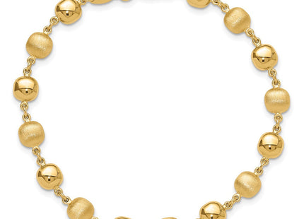 14K Polished and Satin Puffed Circles