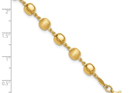 14K Polished and Satin Puffed Circles