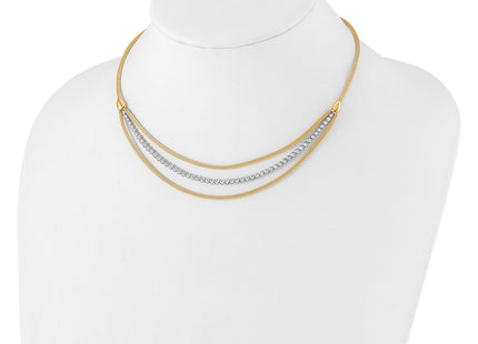 14k Two-tone Chain Necklaces Style SF2985 - Classique Jewelry Inc.