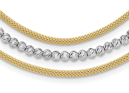 14k Two-tone Chain Necklaces Style SF2985 - Classique Jewelry Inc.