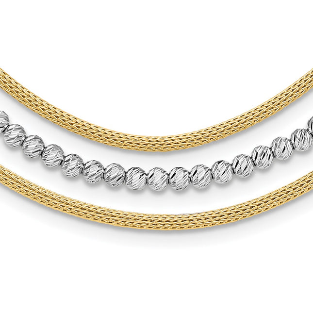 14k Two-tone Chain Necklaces Style SF2985 - Classique Jewelry Inc.