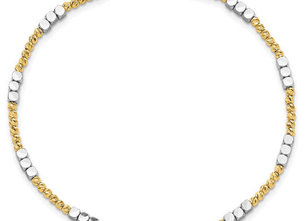 14K Two-tone Diamond-cut Round and Square Beaded 7. Necklace