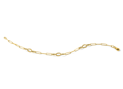 14K Diamond-cut Oval and Paperclip Link 7. Bracelet
