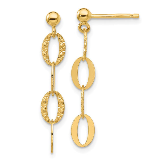 14k Yellow Gold Earrings Style SF3017E - Classique Jewelry Inc.