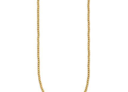14K Polished and Diamond-cut Round Beaded Necklace (Style SF3023-18)