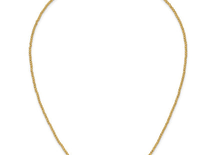 14K Polished and Diamond-cut Round Beaded Necklace (Style SF3023-18)