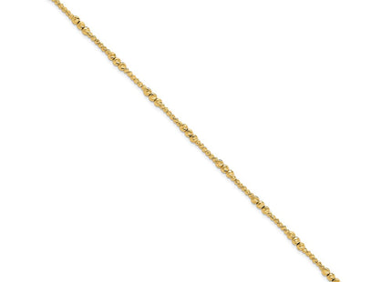 14K Diamond-cut Beaded