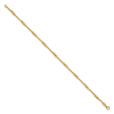 14K Diamond-cut Beaded, 18 x 2.9mm