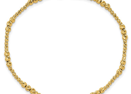 14K Diamond-cut Beaded