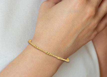 14K Diamond-cut Beaded