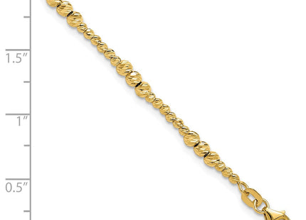 14K Diamond-cut Beaded