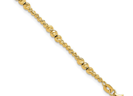14K Diamond-cut Beaded