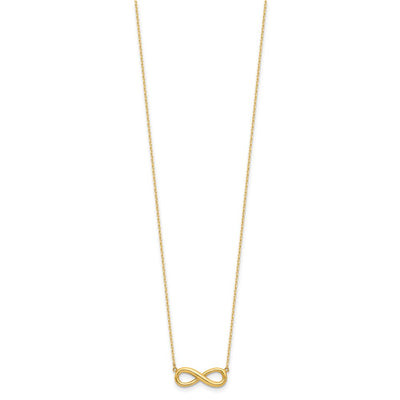 14K Polished Infinity Symbol Necklace Plus Extender