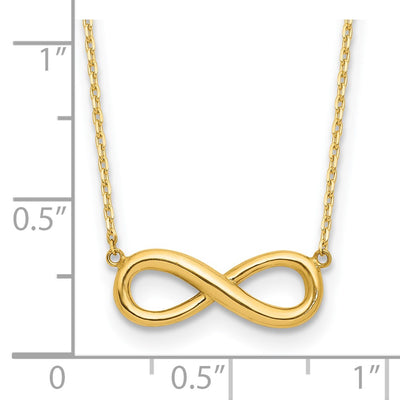 14K Polished Infinity Symbol Necklace Plus Extender