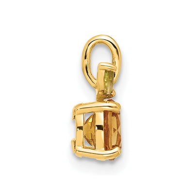 14K Gold Citrine and Peridot Orange Chain Slide