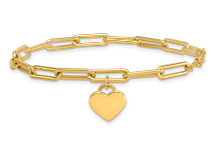 14K gold heart bracelet, another view