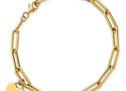 14K gold heart bracelet, further view