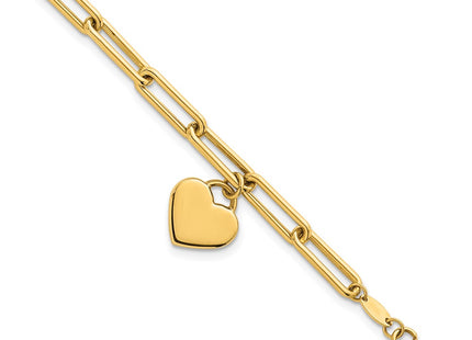 14K gold heart bracelet