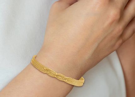 14K Textured Woven Mesh Fancy 7. Bracelet