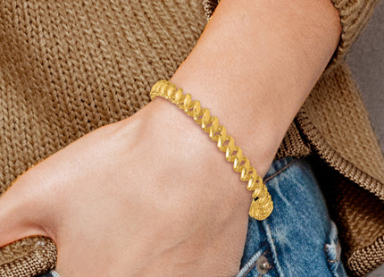 14k Polished Textured Open Spiral Link 7. Bracelet