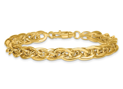 14K gold rope link bracelet, another view