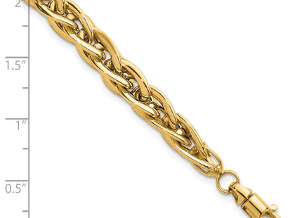 14K Polished Fancy Rope Link 7. Bracelet, 7.5 x 5.2mm