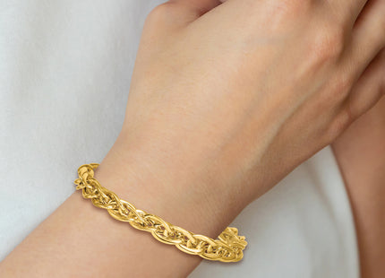 14K Polished Fancy Rope Link 7. Bracelet, 7.5 x 5.2mm