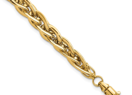14K gold rope link bracelet